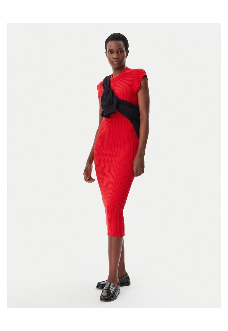 Rochie casual dama  rosu, material usor