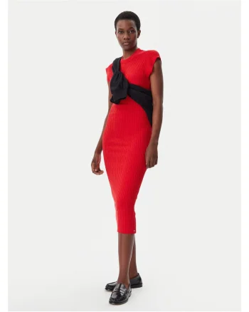Rochie casual dama  rosu, material usor