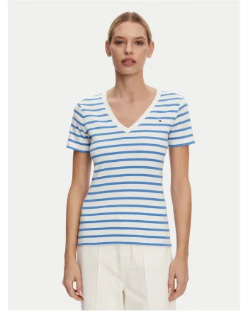 Tricou pentru dama,  Albastru/Alb, Dungi