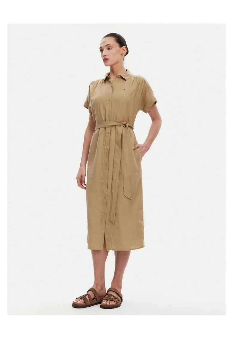 Rochie Camasa,  bej, material de calitate