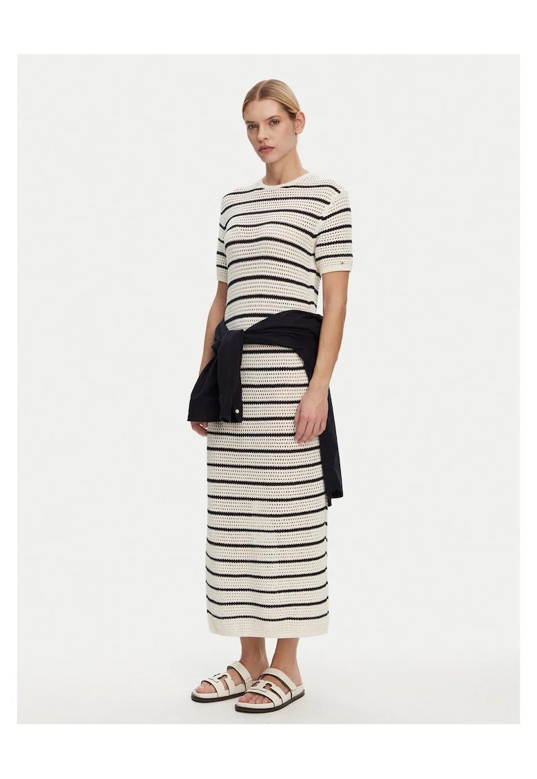 Rochie de vara  bej, dungi negre