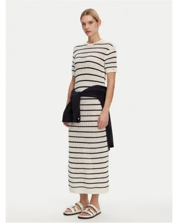 Rochie de vara  bej, dungi negre