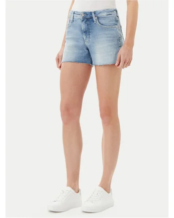 Blugi scurti femei,  denim, albastru deschis