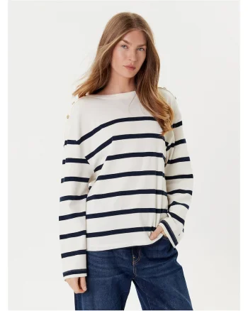 Bluza de dama  ecru/bleumarin,