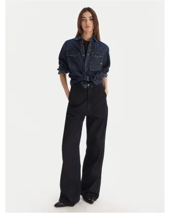 Blugi dama,  Wide Leg, Bleumarin