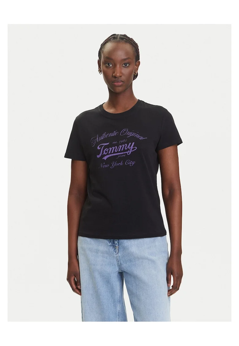 Tricou dama,  Negru/Mov,