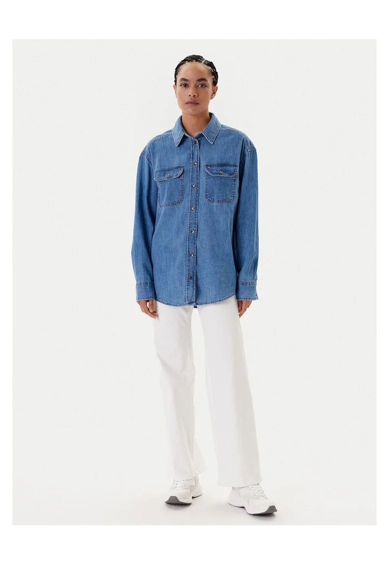 Camasa din denim pentru femei  albastru