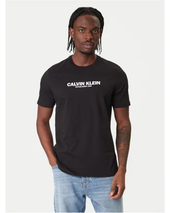Tricou barbati  negru, bumbac, logo alb