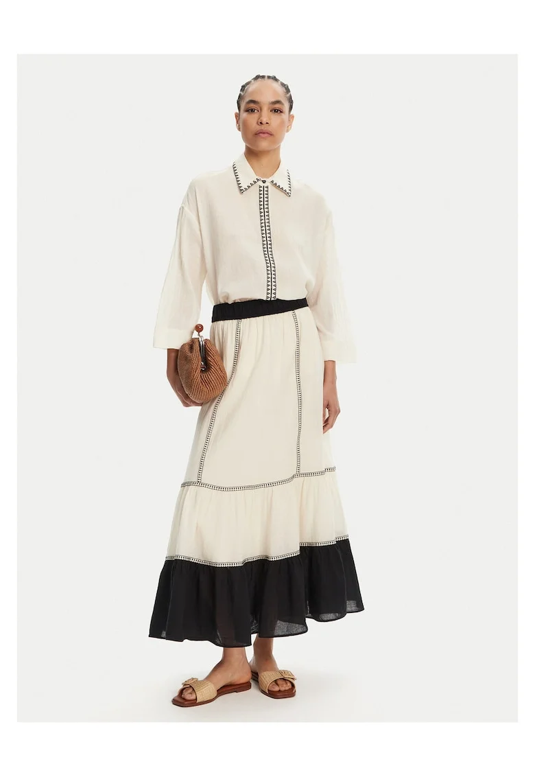 Fusta  negru, ecru, A-line