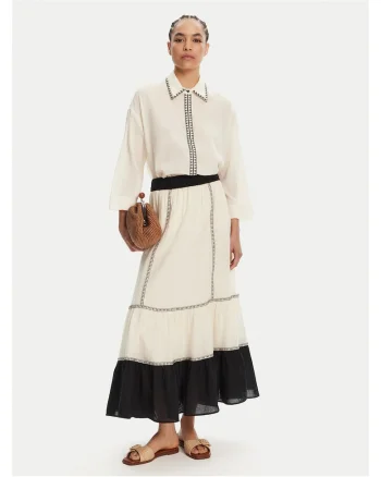 Fusta  negru, ecru, A-line