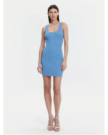Rochie tricotata de dama  albastru, fabricata din material de calitate