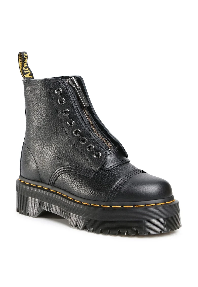 Ghete dama  Sinclair, piele naturala, negru,