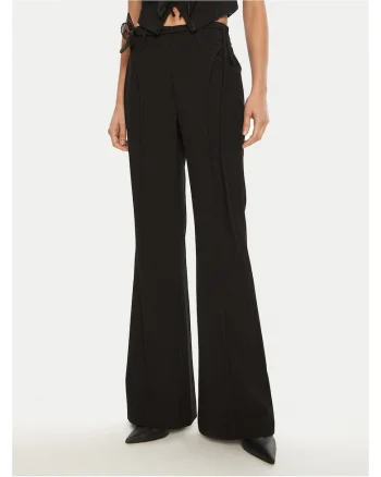 Pantaloni evazati pentru dama,  negru, textil
