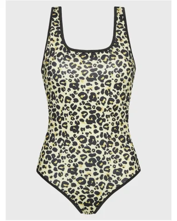 Costum de baie dama  galben, negru,