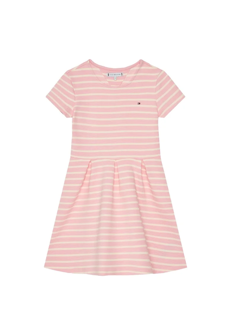 Rochie casual,  Roz, Dungi