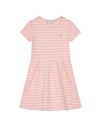 Rochie casual,  Roz, Dungi