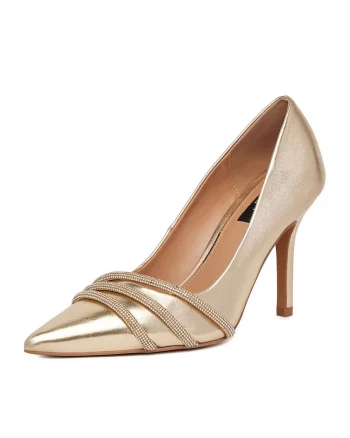 Pantofi dama,  CEO-MARIAM-01, auriu, toc