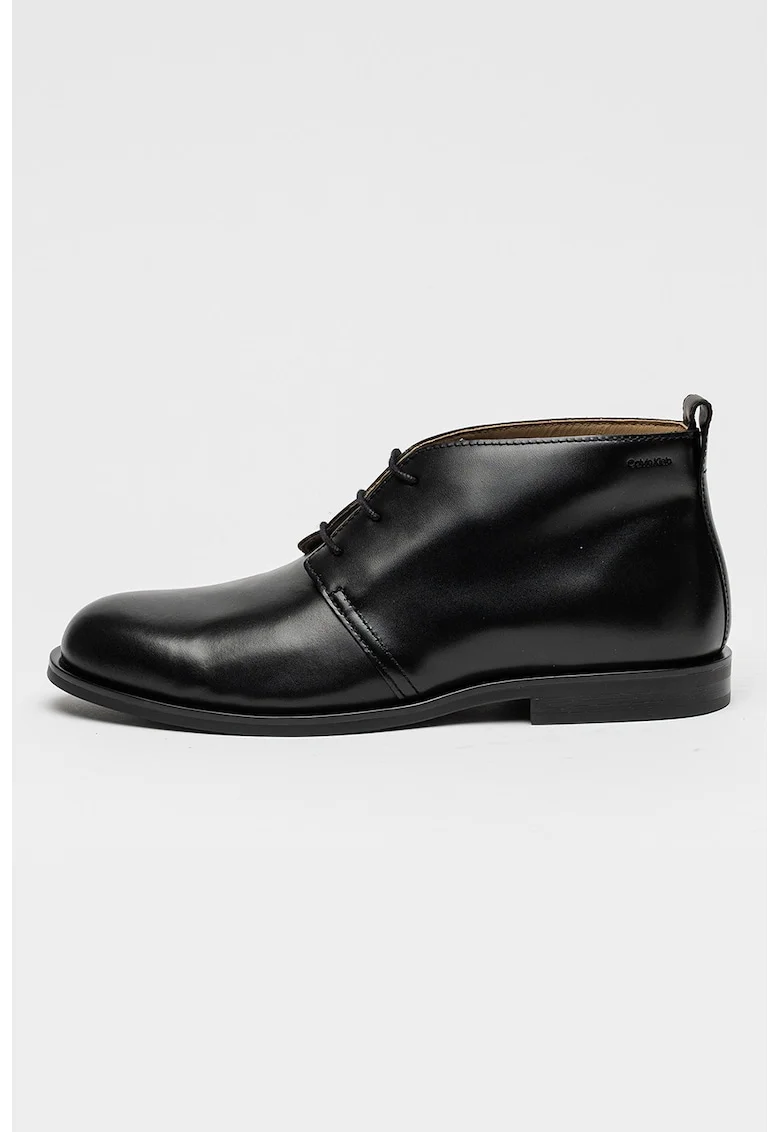 Ghete flatform din piele, Negru