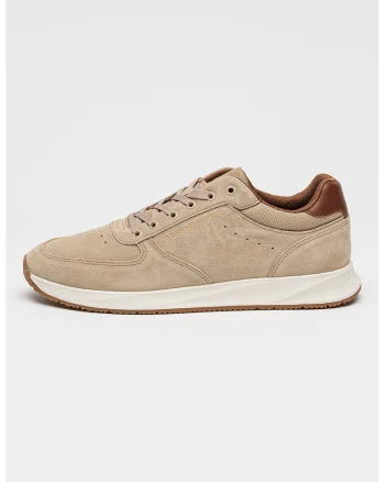 Pantofi sport low-cut din piele intoarsa Hybrid, Gri deschis