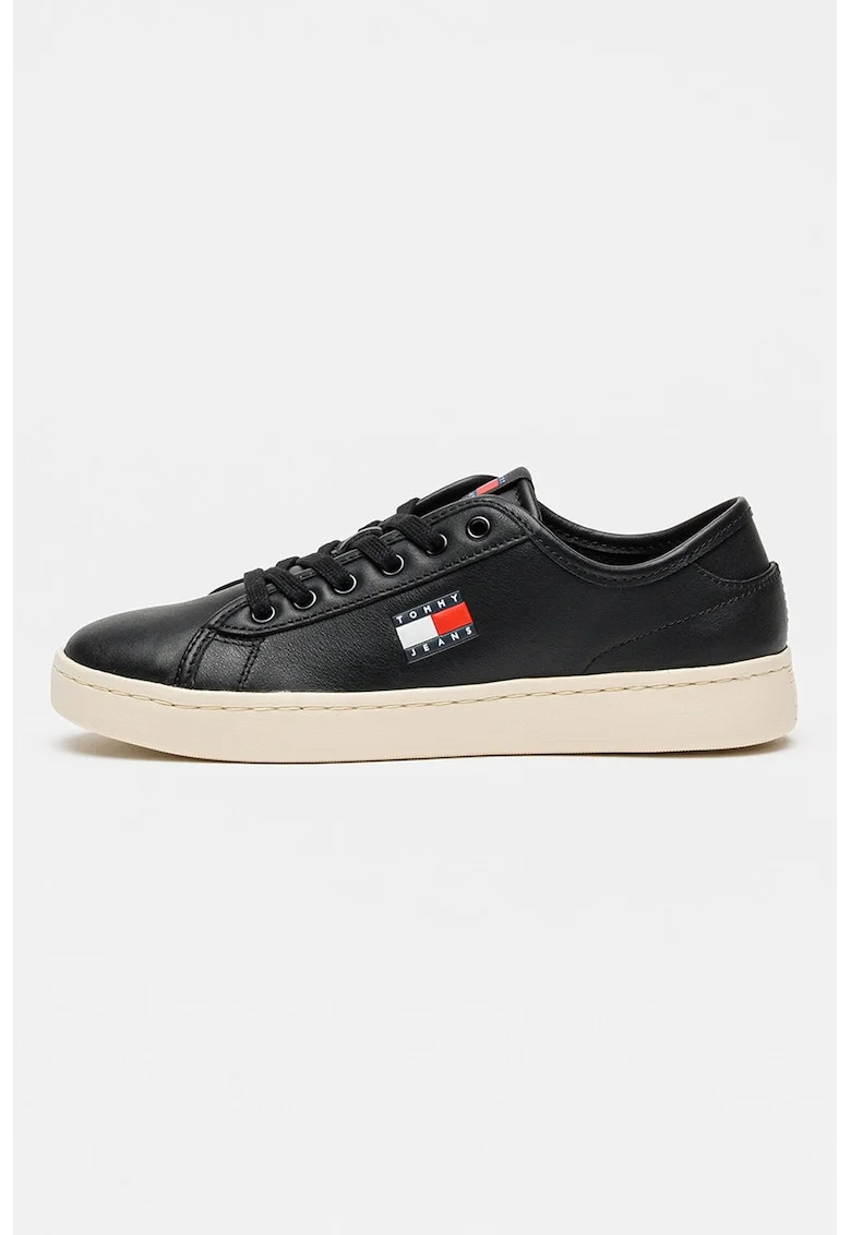 Pantofi sport usori din piele Court, Negru