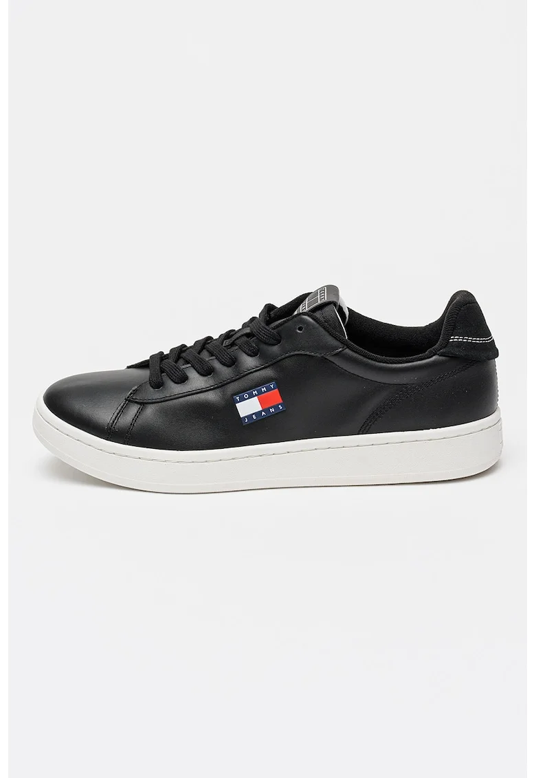 Pantofi sport din piele cu imprimeu logo lateral Archive '98, Negru