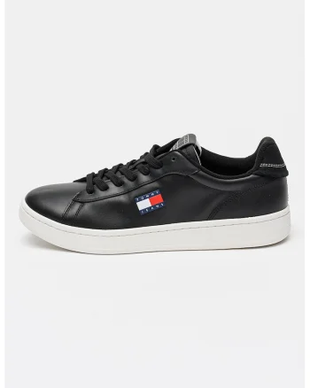 Pantofi sport din piele cu imprimeu logo lateral Archive '98, Negru