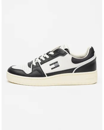 Pantofi sport din piele Retro, Alb/Negru