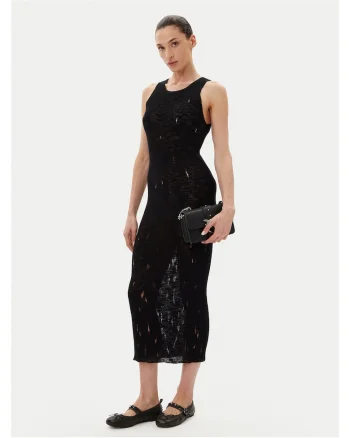 Rochie tricotata, de dama  negru, fabricata din material de calitate
