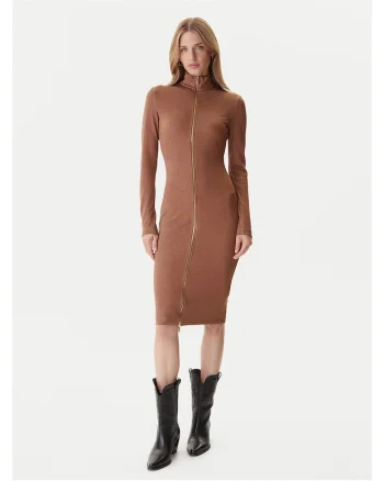 Rochie de zi,  maro, fabrica usoara