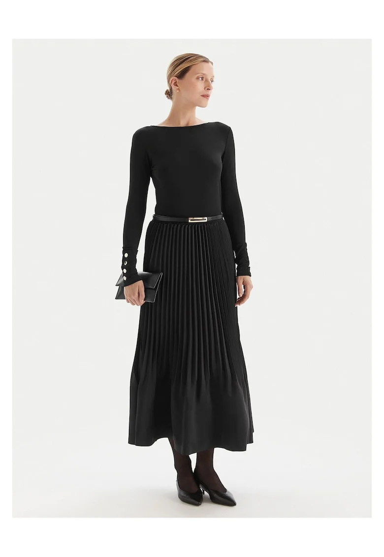 Rochie tricotata de dama  negru, fabricata din material de calitate
