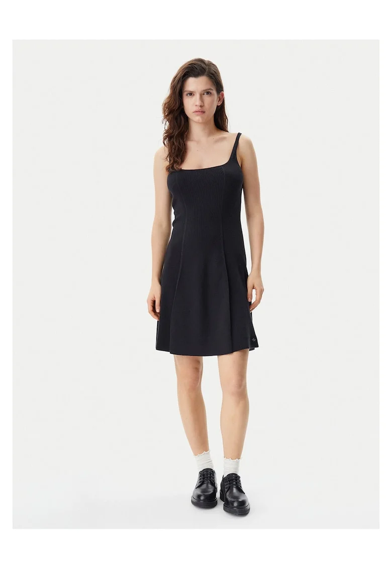 Rochie casual dama,  negru, din material confortabil