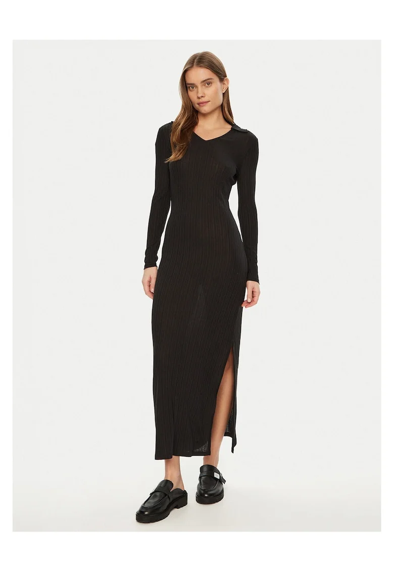 Rochie tricotata de dama  negru, fabricata din material de calitate