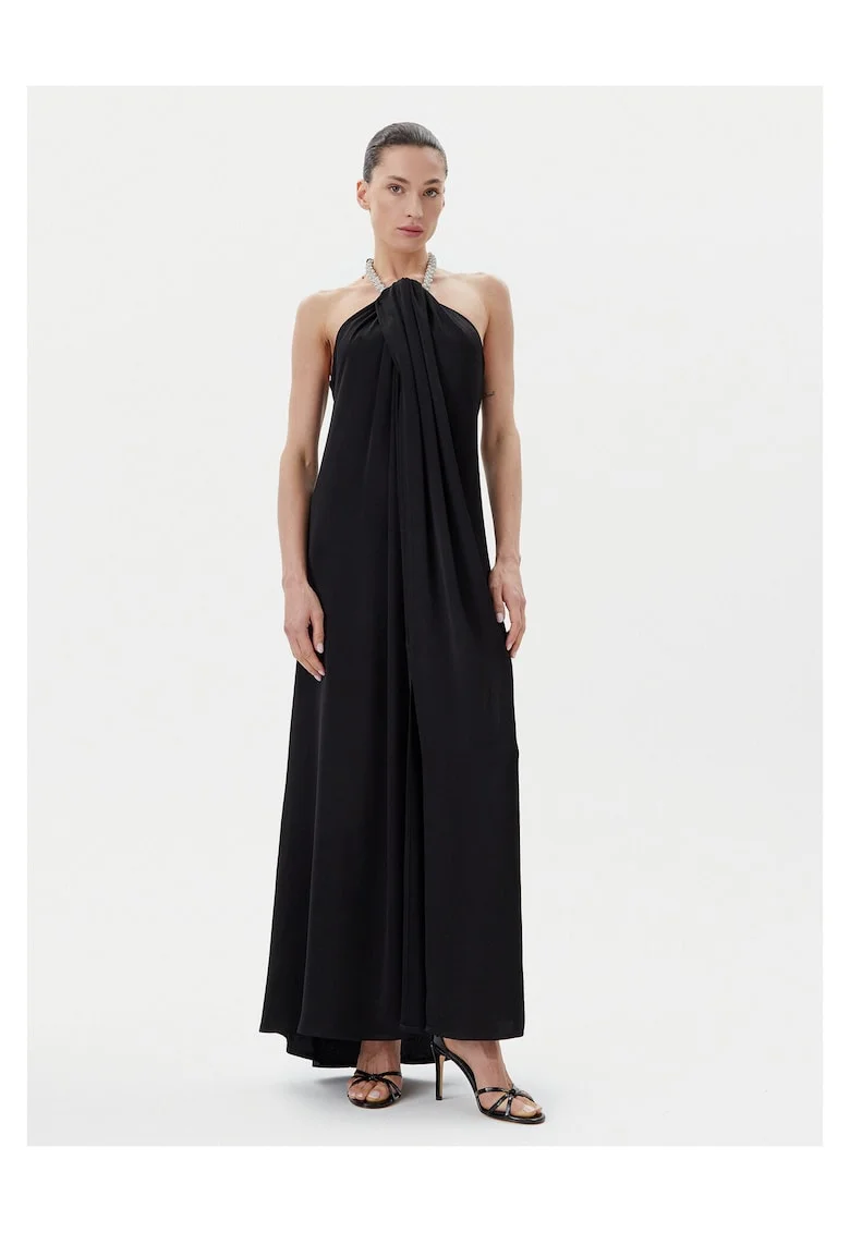 Rochie de seara dama,  neagra, fabricata din material de calitate