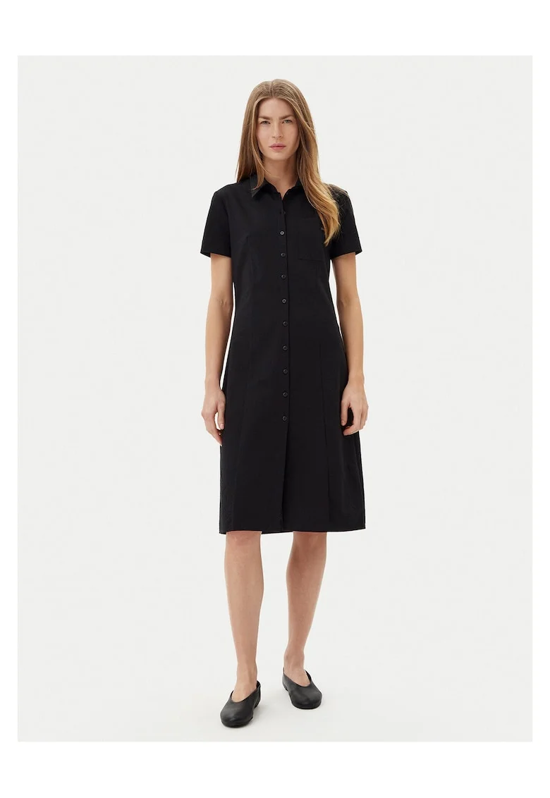 Rochie camasa dama  negru, din material textil