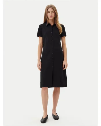 Rochie camasa dama  negru, din material textil