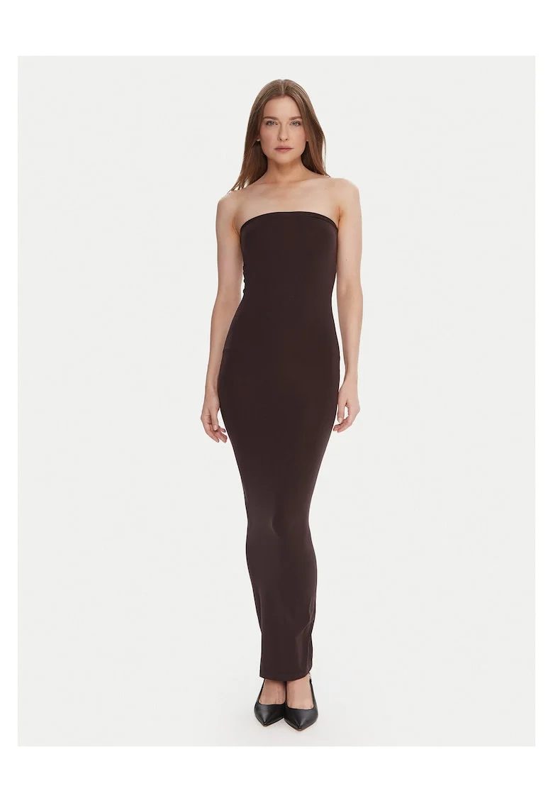 Rochie de seara dama  maro, din material elastic