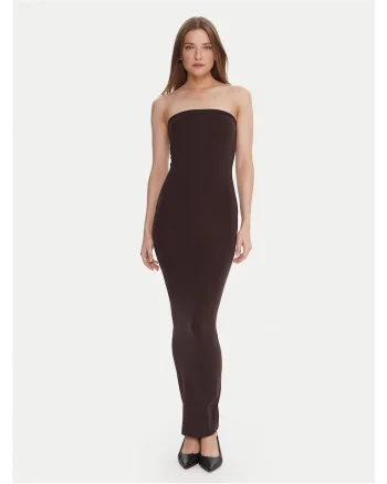 Rochie de seara dama  maro, din material elastic