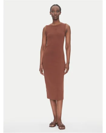 Rochie casual dama  maro, din material confortabil