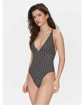 Costum de baie dama, Negru/Maro