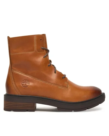 Ghete dama  Brimfield, piele naturala, maro