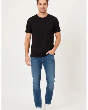 Tricou pentru barbati, uniton, cu decolteu rotund, din bumbac