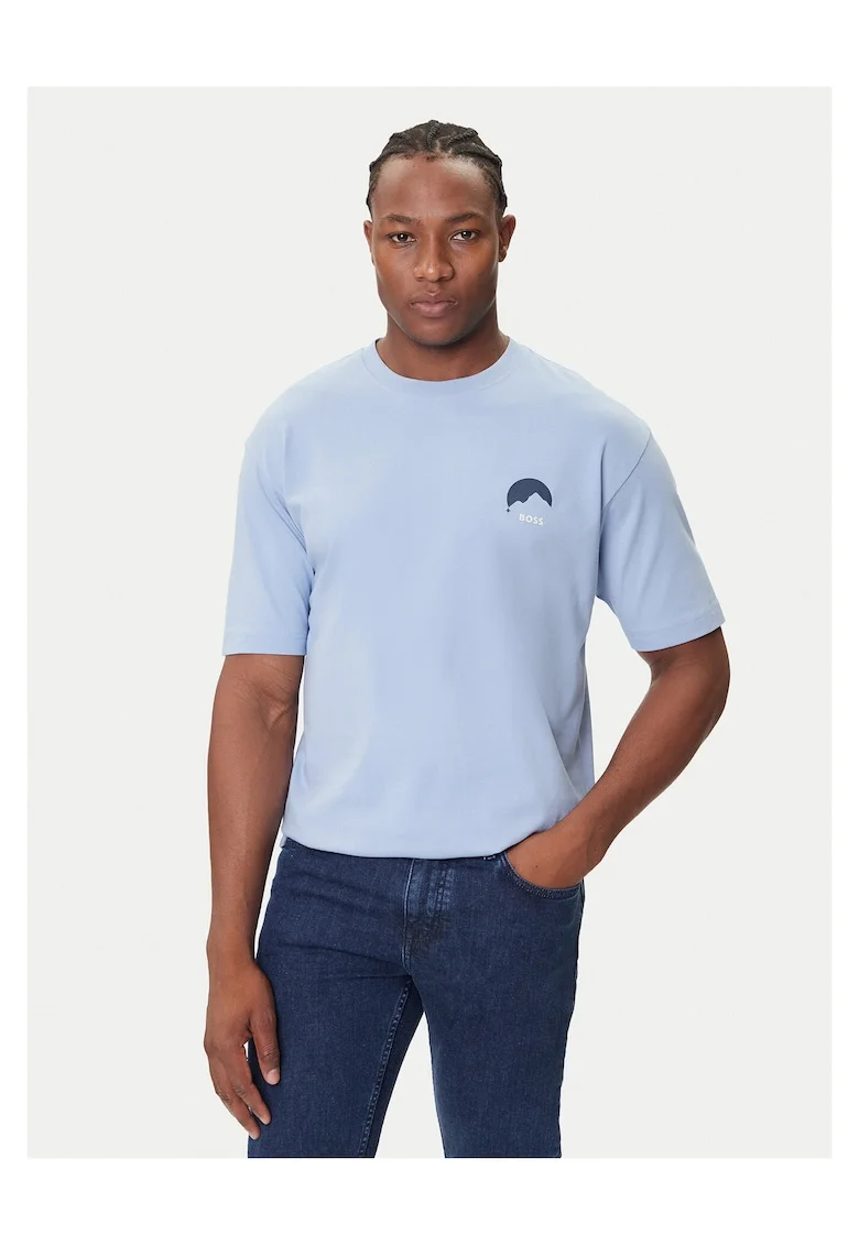 Tricou barbati  albastru, bumbac,