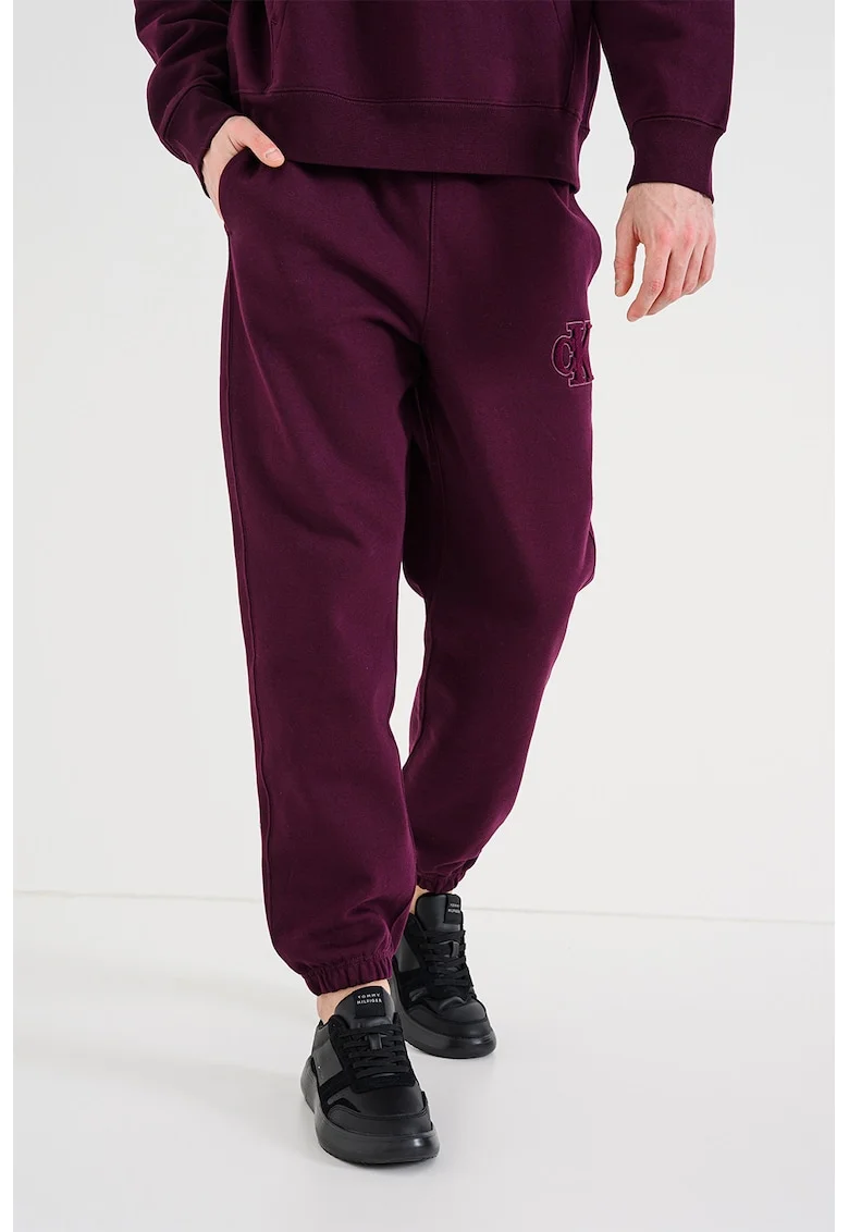 Pantaloni de trening din bumbac cu snur de ajustare, Violet tyrian