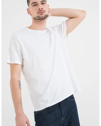 Tricou din bumbac cu model uni, Alb