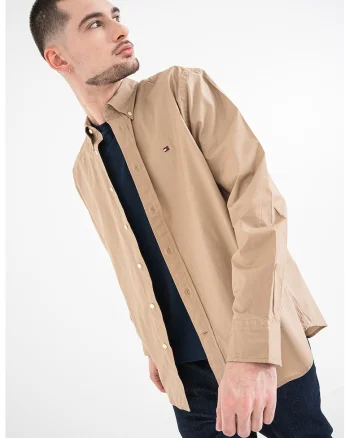 Camasa regular fit din bumbac, Maro taupe