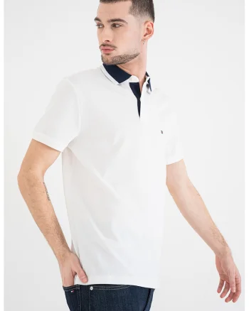 Tricou polo regular fit, Alb