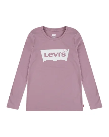 Bluza cu decolteu rotund si imprimeu logo, Violet prafuit