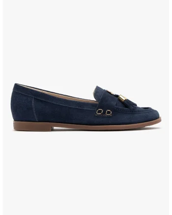 Pantofi loafer de piele cu canafi, Bleumarin