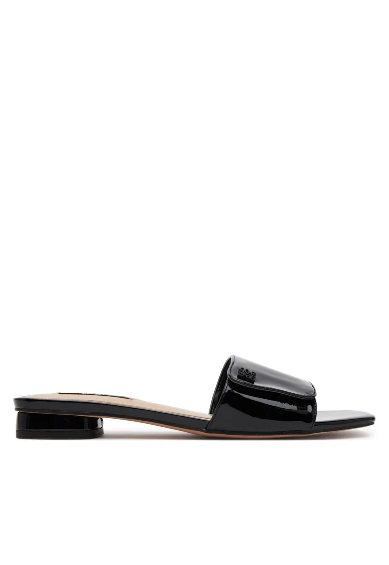 Papuci cu toc dama,  culoare negru