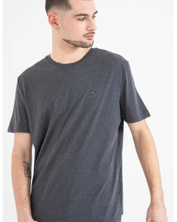 Tricou slim fit, Gri melange